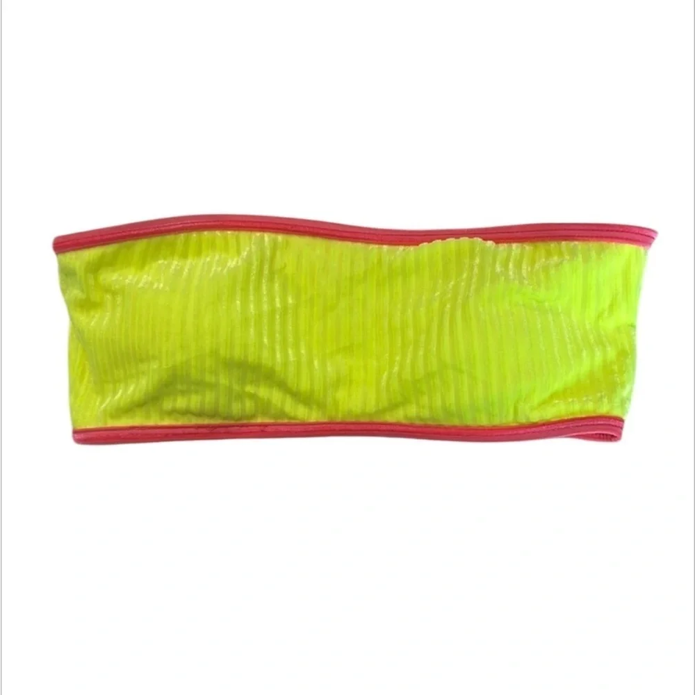 Dippin' Daisy's Fluorescent yellow bikini swim tub top size small new